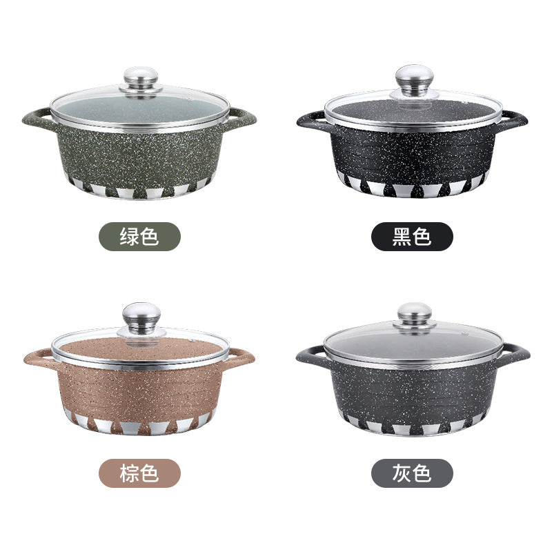 hot-selling marble multi-functional thickened die-cast soup pot mars ten-piece soup pot set pot wholesale