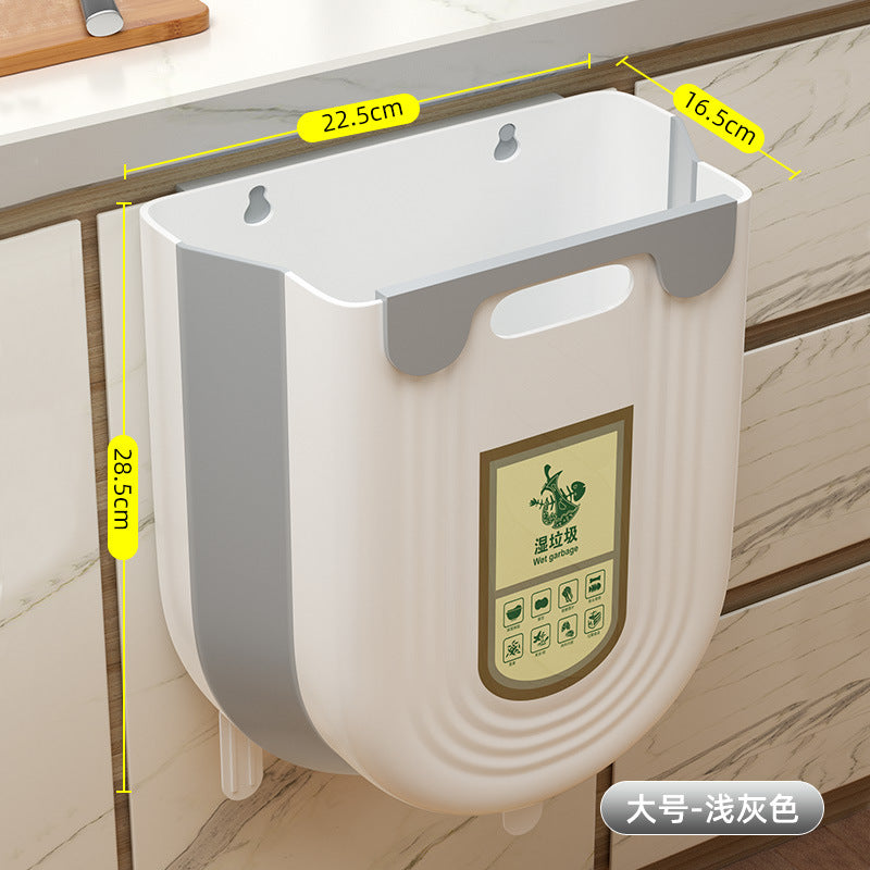 Kitchen trash can hanging for home kitchen waste classification foldable cabinet door wall hanging bathroom toilet storage wastebasket