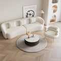 Wabi-sabi style lambswool cloud sofa, perfect for b&bs, photography studios, bridal shops, beauty salons, and reception areas. includes sofa, table, and chairs