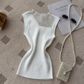Sweet work clothing style half mesh high collar camisole women's summer outwear silmslimming lookknitting sleeveless tops