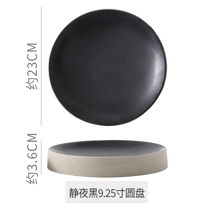 Stylish high-looking clay western food snack round plate restaurant hotel for home pastry dessert plate classy plate