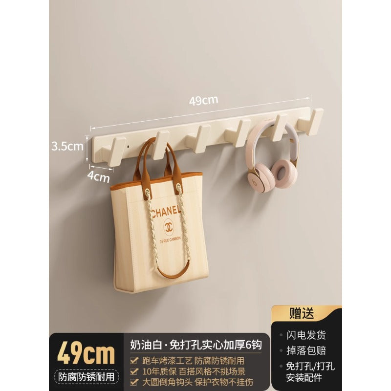 Over-the-door hook, no-drill wall mount hanger, heavy-duty adhesive, weight-bearing entryway coat hook, wall-mounted hook rack