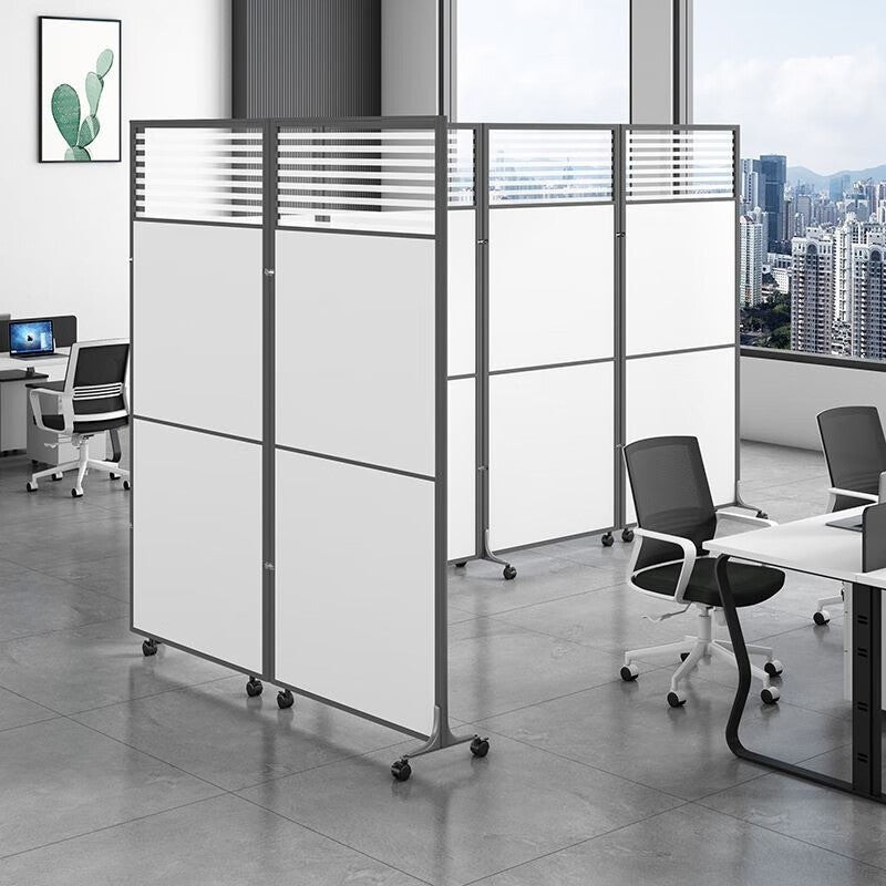 Collapsible and movable office partition screens, mobile room dividers, enclosure panels for factories and workshops, mobile partition walls with doors