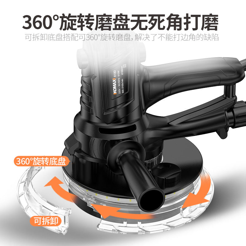 High-power wall sander with dust collection, wall putty sanding machine, electric ultra-light sanding machine