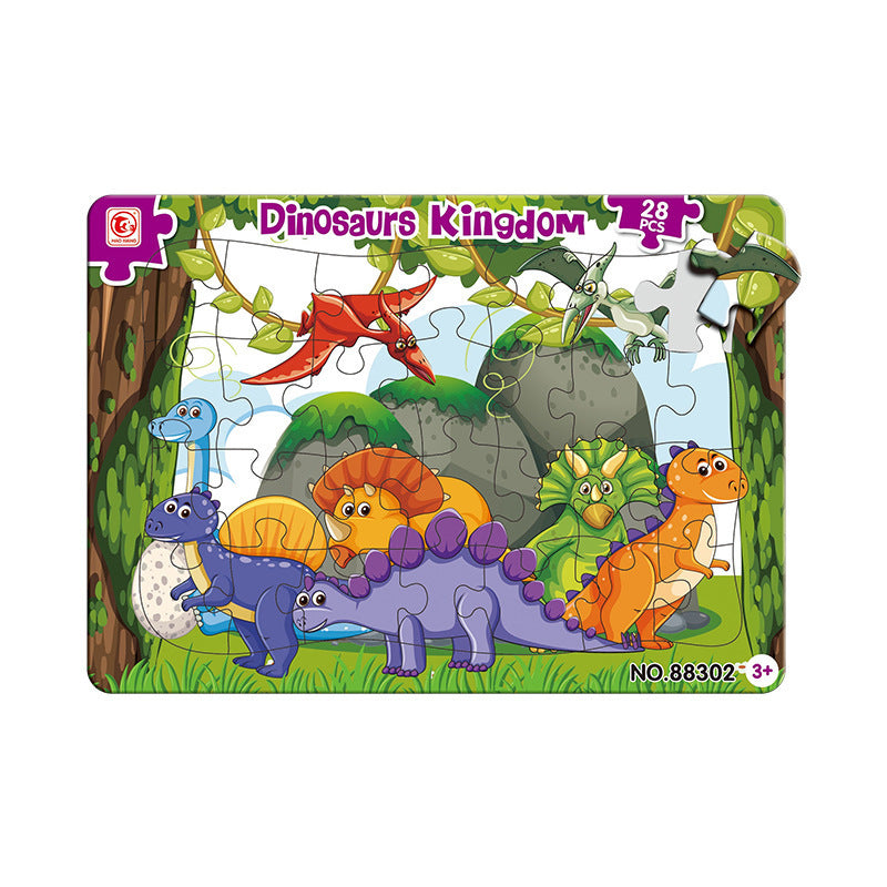 Cross-border export of children's puzzles 28 pieces double-layer puzzles, waterproof and fold-resistant observation training baby puzzle toys