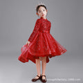 Ready-to-ship wholesale children's choir piano performance outfits, high-end formal dresses for girls, new trailing princess gowns for autumn and winter