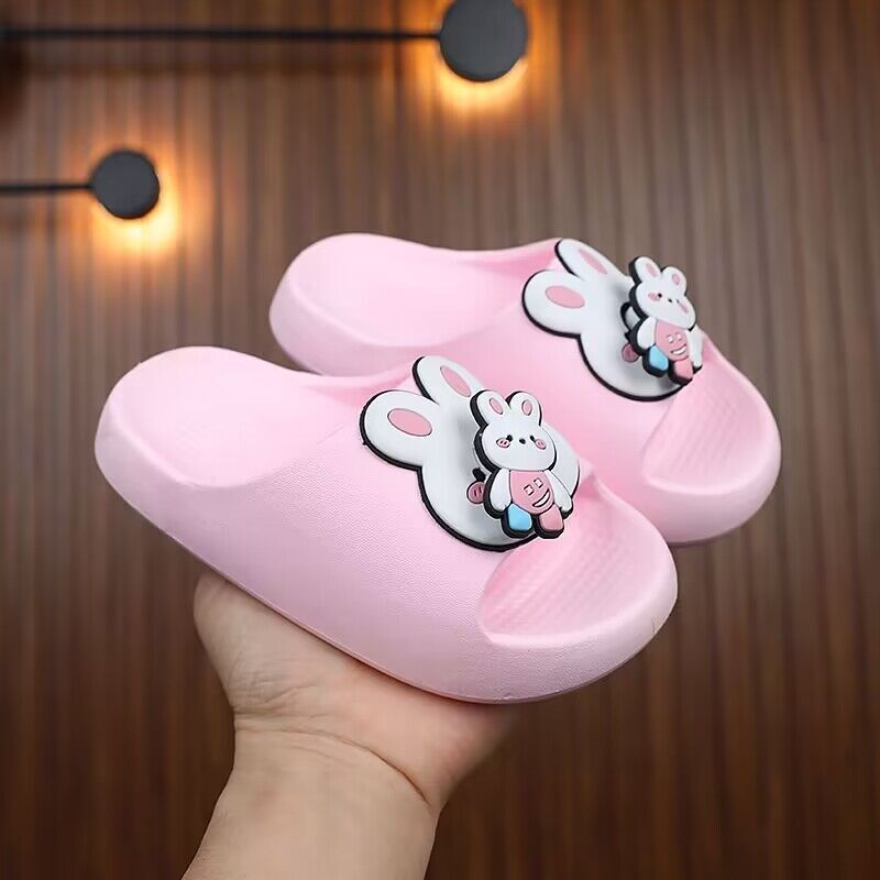 2024 kids' slippers - summer home, girls' cartoon indoor/outdoor, bathroom baby slippers, ages 3-9, cute sandals