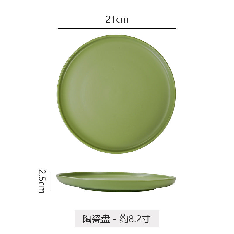 Nordic creative home dinner plates western food trays steak plates ceramic tableware breakfast plates round plates popular dessert plates