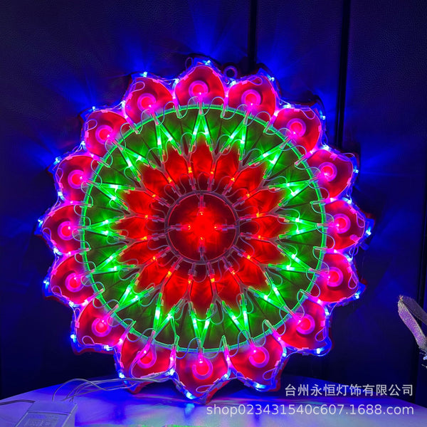 LED love light peacock heart-shaped five-pointed star space-time lantern sunflower christmas plug-in outdoor decorative light