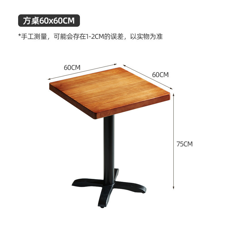 American wrought iron solid wood dining table and chairs combination industrial style Internet celebrity restaurant barbecue shop music bar bistro table