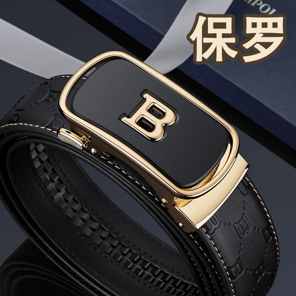 Emperor Paul Men's Belt Leather Automatic Buckle Pure Cowhide Belt Men's Fashion Casual Belt Men's Wholesale