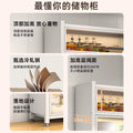 Kitchen thickened carbon steel storage rack floor-standing multi-layer dust-proof storage cabinet microwave oven with door multi-functional storage cabinet