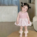 Summer lightweight chic romper dress - baby girl vest dress - newborn bodysuit - outdoor outfit