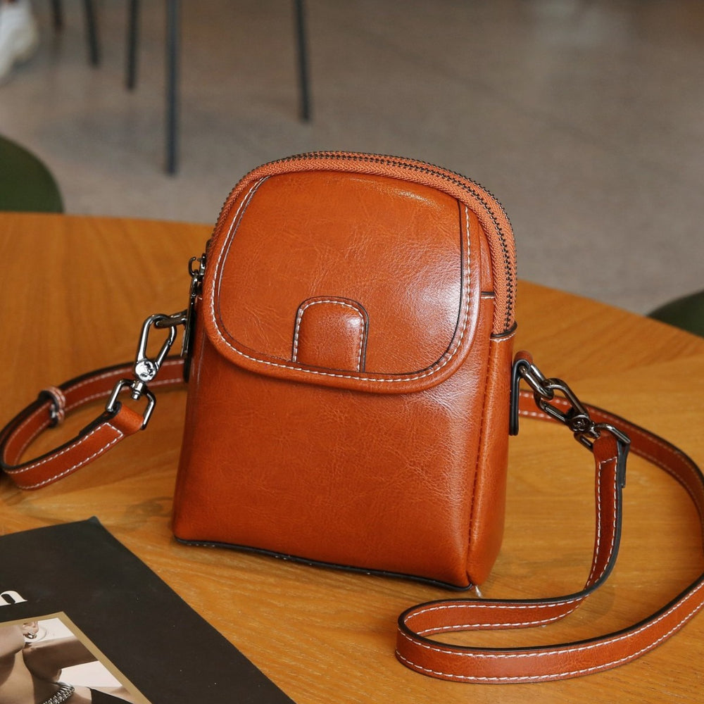 Genuine leather women's bag 2024 new fashion shoulder bag small trendy ladies' phone bag soft leather versatile european and american style crossbody bag