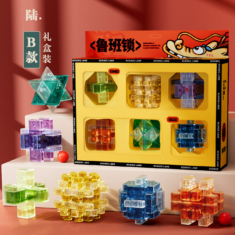 Kids educational science and education luban lock structure ball unlock ring rubik's cube intelligence primary school student kongming lock gift toy