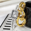 Ouki retro vintage chanel-style pearl bracelet watch - women's elegant, niche, and fashionable chain watch in gold
