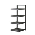 Floor-standing kitchen pot storage rack with adjustable layer spacing and corner sink storage for home use
