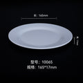 Melamine dinnerware white imitation porcelain premium round plate flat plate plastic dish commercial round plate customization
