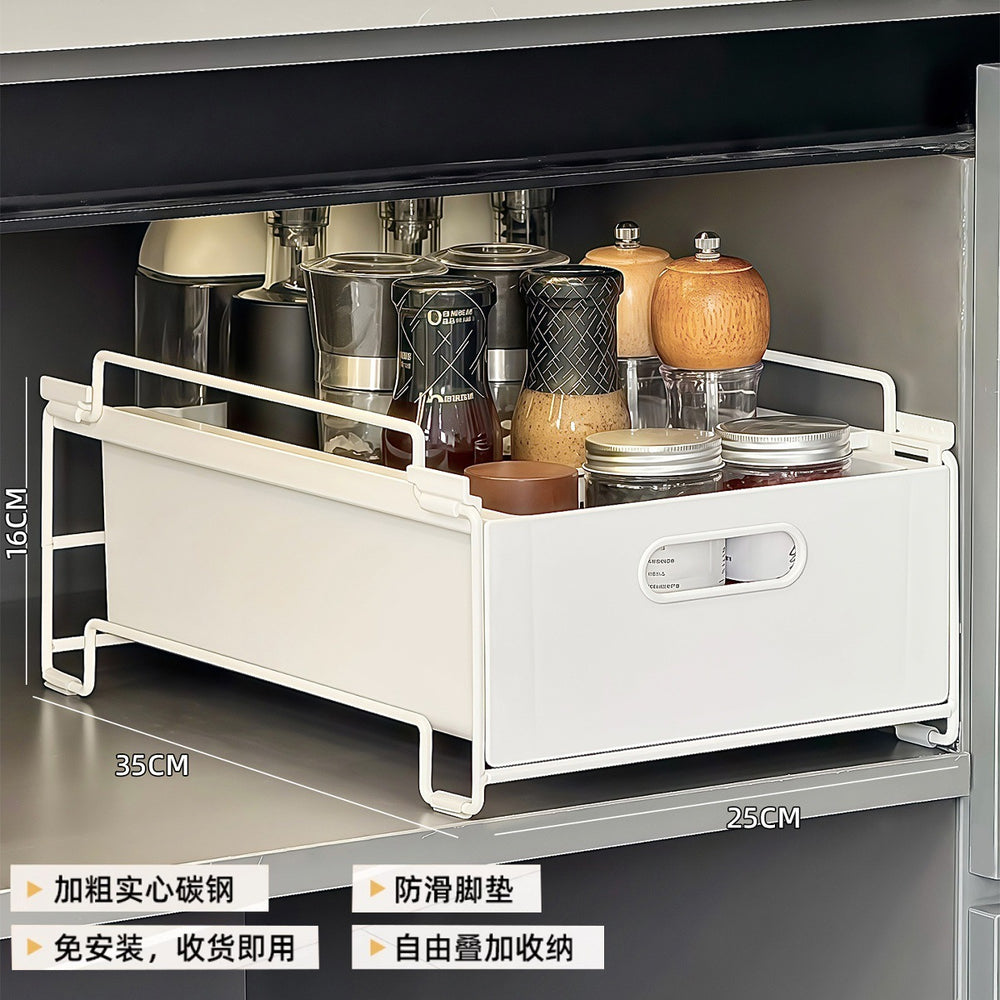 Pull-out kitchen condiment storage rack new arrival multifunctional condiment storage rack casual bowl, chopsticks and pot holder
