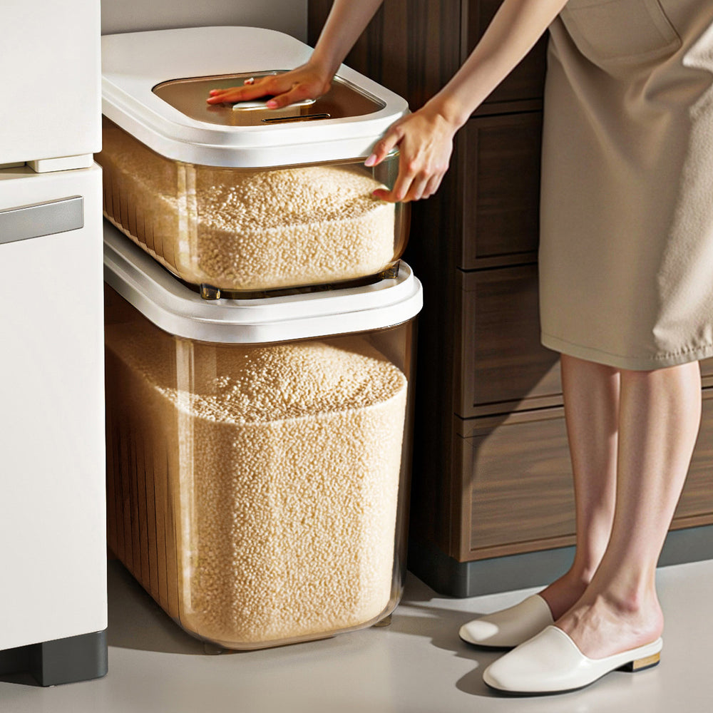 Food grade rice bucket for home2026new arrival insect-proof and moisture-proof sealed grain storage box flour box grain storage bucket