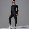New solid color double-sided brushed high-stretch high-waisted tight butt-lifting workout yoga set running fitness set for women
