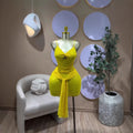 European and american cross-border women's spring  new arrival: solid color sleeveless camisole bandeau mini dress with open back and hip-hugging design