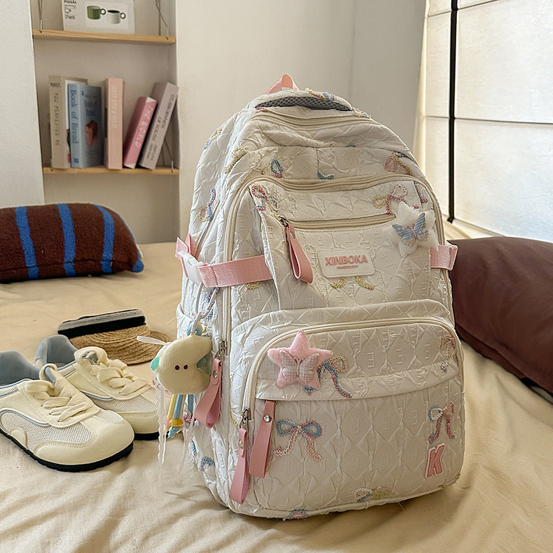 Cross-border backpack women's large capacity 2025 new leisure trend junior high school high school student schoolbag travel backpack