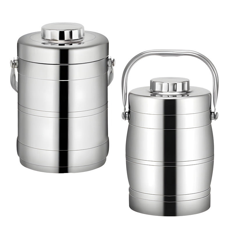 Stainless steel vacuum insulated lunch box - large capacity, portable, multi-compartment, student bento box, insulated food container