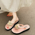 Summernew arrival cartoon cute style thick sole flip-flops women's outwearfashioneasiest for match beach flip-flops women's sandals