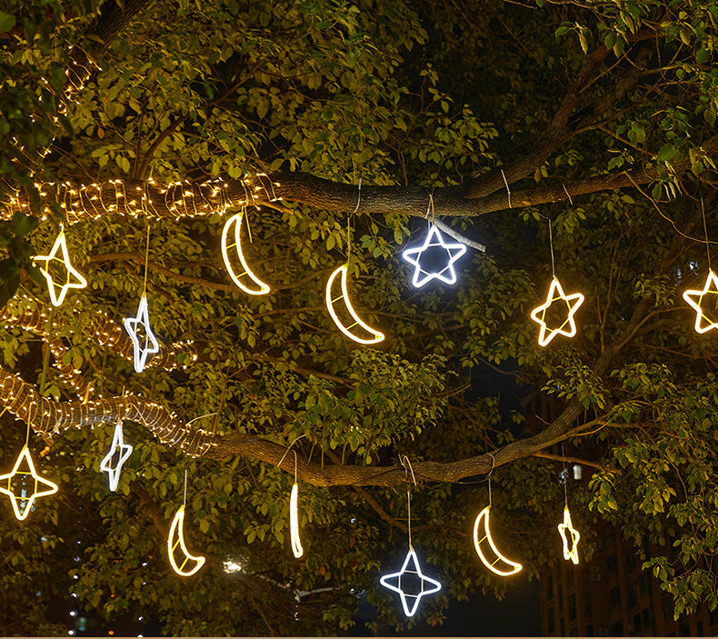 Star Hug Moon Pendant Flexible Light Belt Outdoor Waterproof Engineering Lighting Light Hanging Tree Christmas Day Snowflake Neon Belt