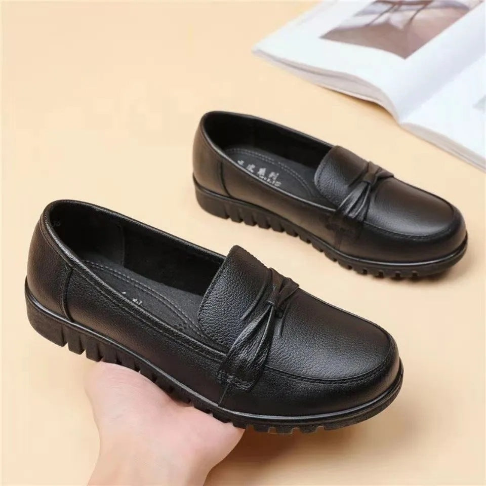 Spring women's shoes in stocklow anklepure color round toe loafers live broadcast on behalf of ladieswear shoes waterproof doudou shoes soft leather shoes