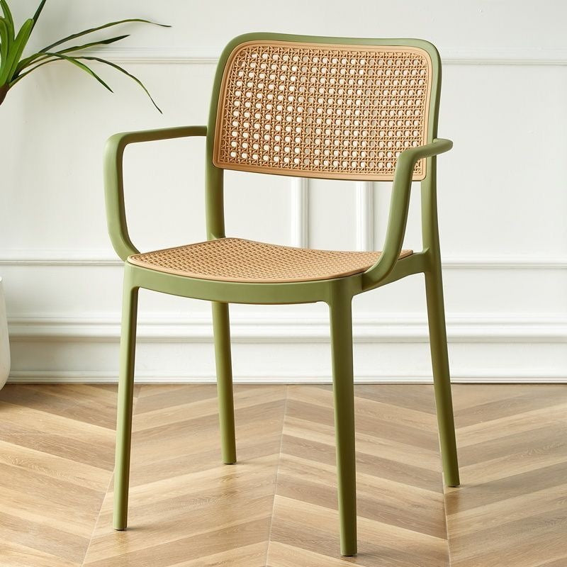 Scandinavian rattan plastic dining chair modern casualfor home backrest chair popularins style restaurant coffee table chair stool