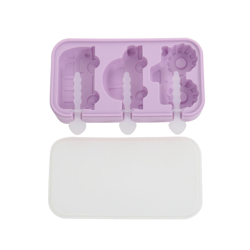 Dinosaur Car Ice Cream Silicone Mold Popsicle Chocolate Mold DIY Handmade, Ice Cream Mold