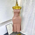 Summer sexy sheer suspender dress - elegant, backless, new arrival - slim fit, low-cut maxi dress