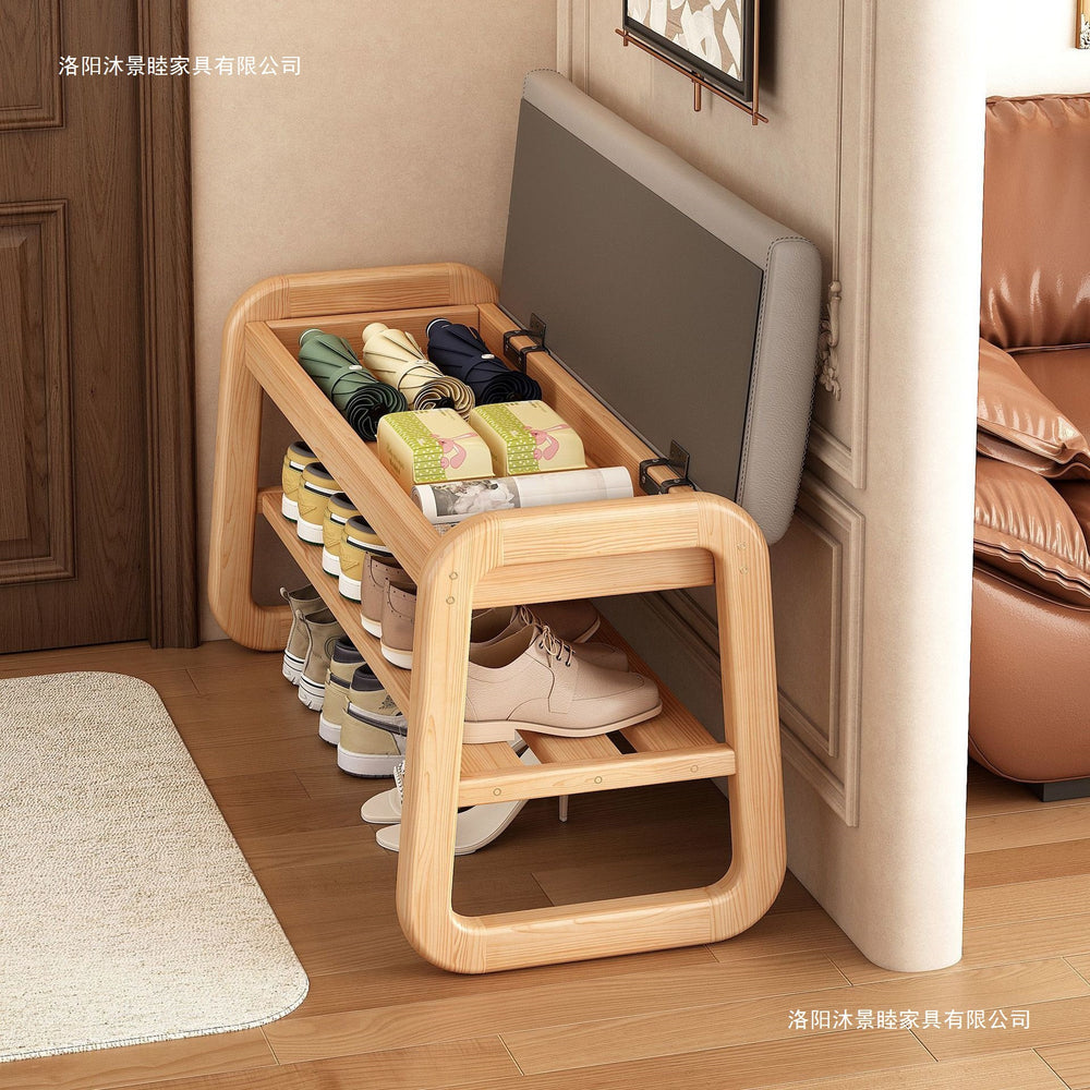 For home door shoe changing stool solid wood light luxury can sit shoe cabinet stool all-in-one entrance door extremely narrow can store shoe stool