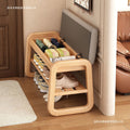 For home door shoe changing stool solid wood light luxury can sit shoe cabinet stool all-in-one entrance door extremely narrow can store shoe stool