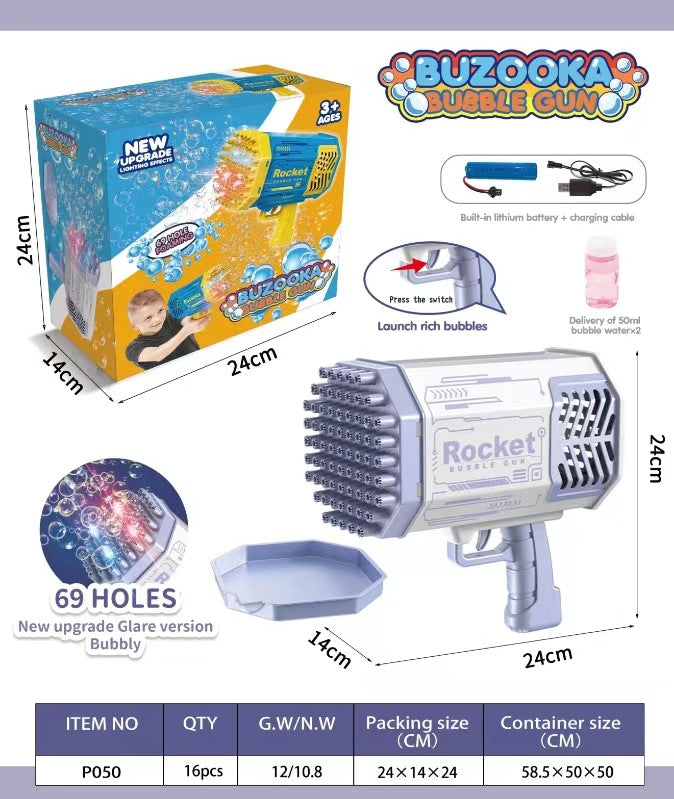 hot selling 40-hole space light bubble machine mini version gatling electric bubble blowing handheld kids toys