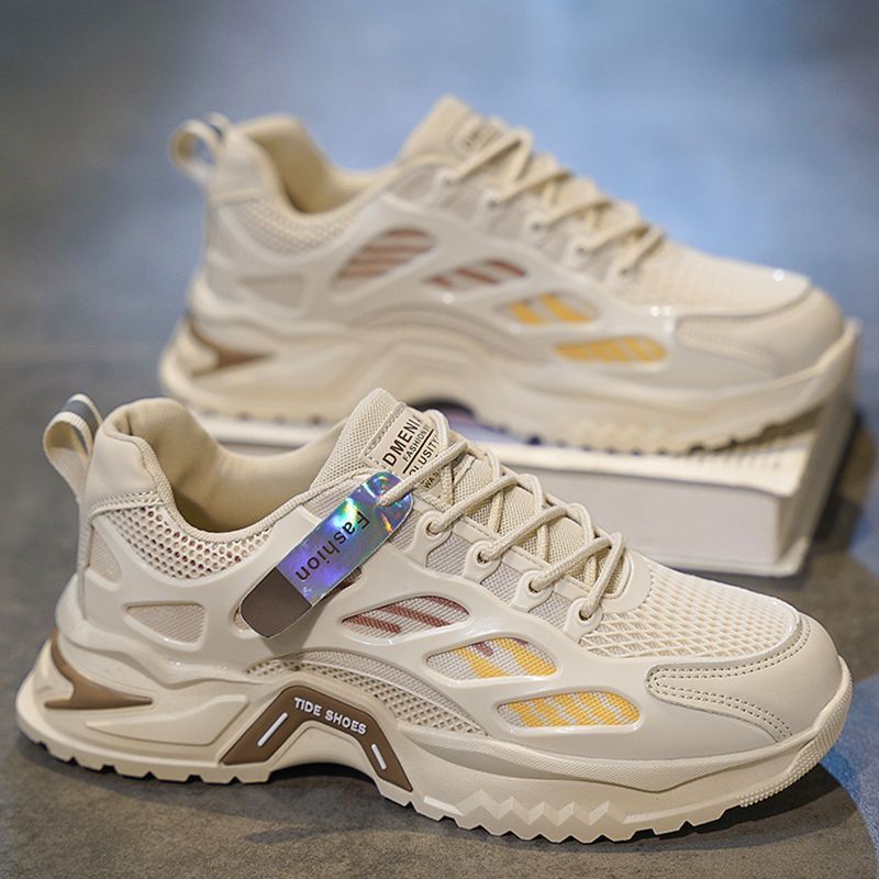 Winter men's breathable shoes 2025 new youth casual versatile sports running mesh anti-odor height increasing dad shoes