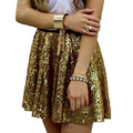 new european and american style sparkly high-waisted slimming pleated skirt with sequins and elastic waistband for women - perfect for cross-border e-commerce on  and