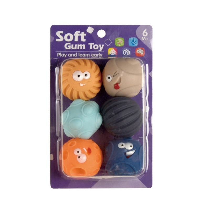 Cross-border  baby texture cartoon early education cognitive soft glue stacking music pinch music children's soft building block toy