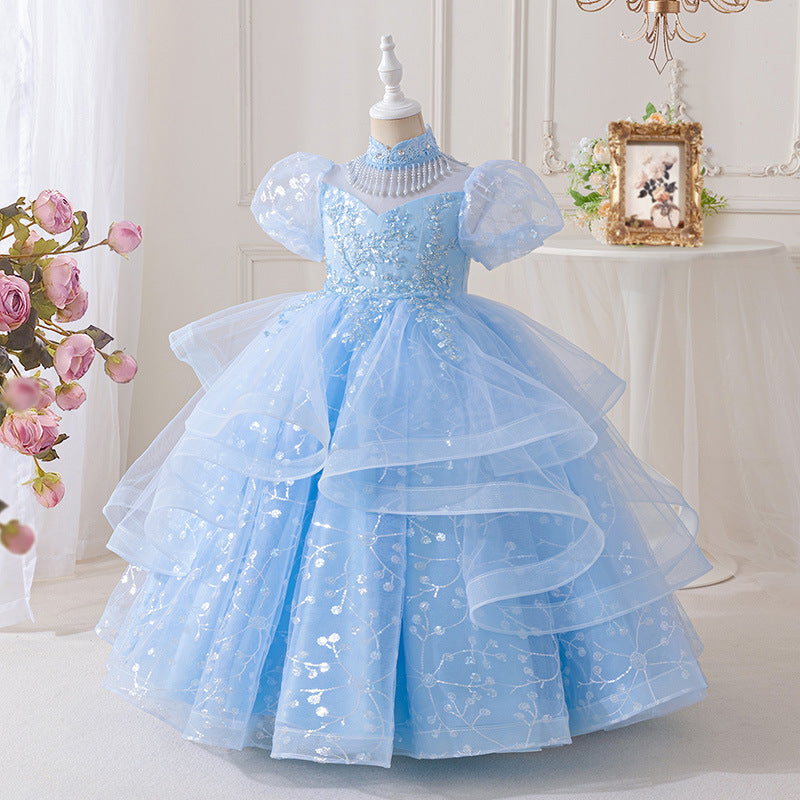Ready-to-ship, hot-selling girls' dresses: flower girl dresses, wedding dresses, evening gowns. elegant, high-end runway style, little girl's accessible luxury dresses