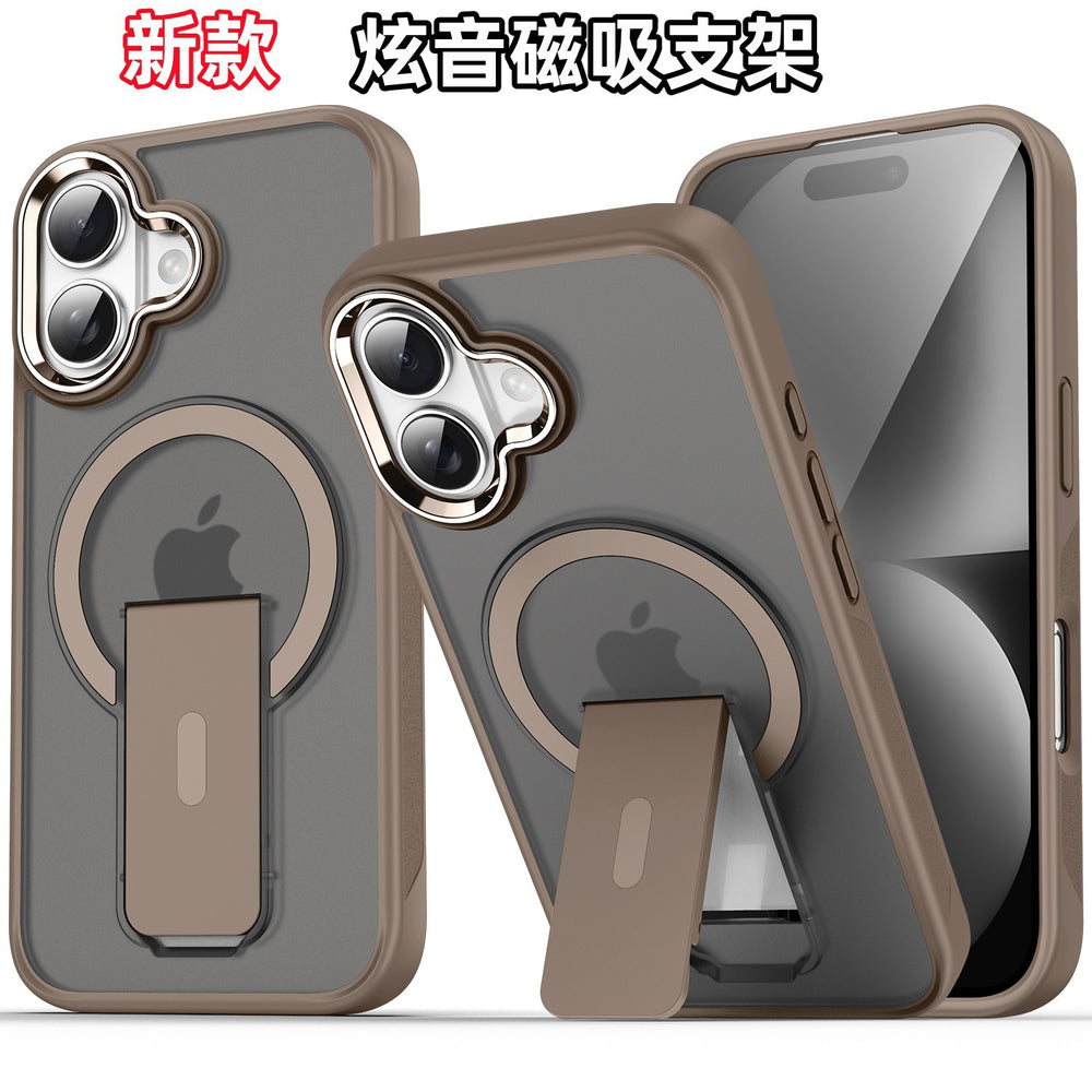 Xuanyin magnetic holder is suitable for iphone17promax mobile phone case apple 15 frosted skin hard case cross-border 16