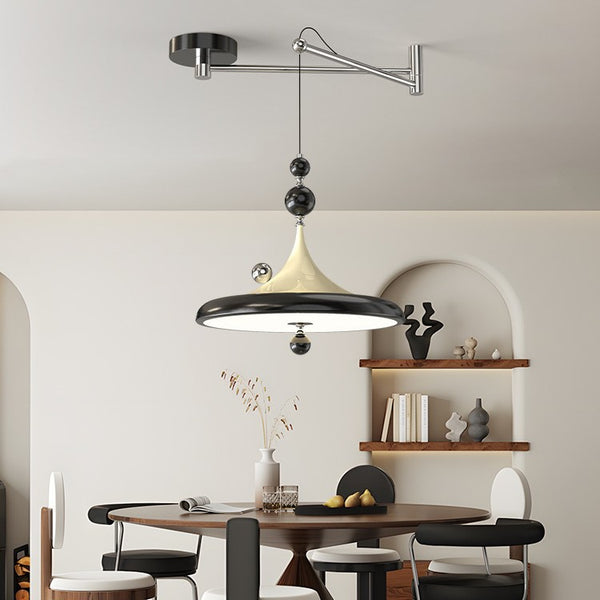 Medieval wabi-sabi wind bar restaurant mobile rocker chandelier simple modern creative round ball study eye protection chandelier