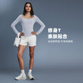Modal yoga top - women's sexy one-shoulder long sleeve activewear - pilates & fitness t-shirt d25181