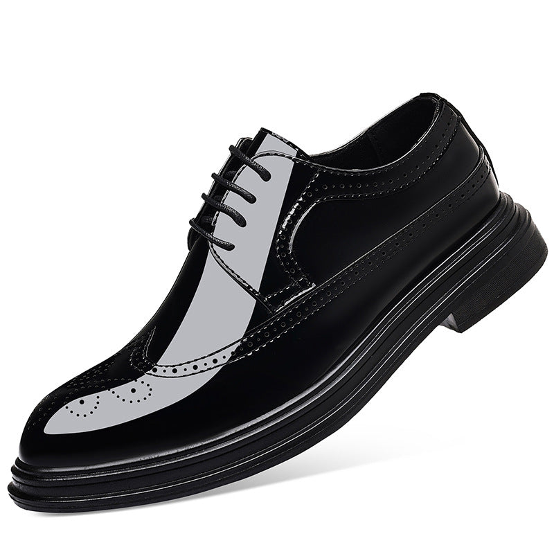 Plus size summer leather shoes for men, 2025 new business formal brogue british casual men's shoes