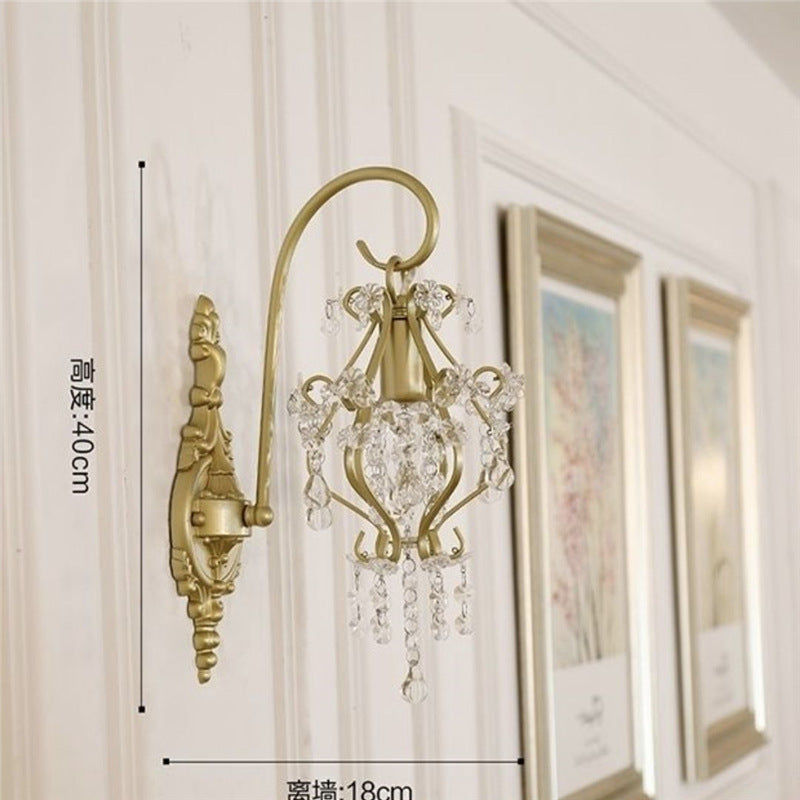 French crystal wall sconce - modern hallway, aisle, and bedroom lighting fixture - creative european & american style