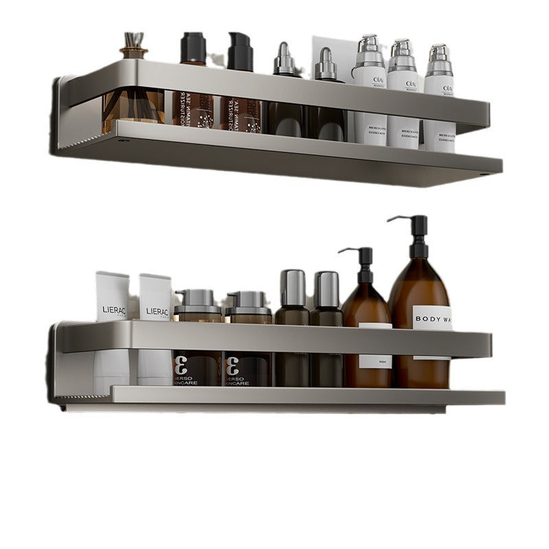 Removable and washable space aluminum bathroom rack Wall-mounted non-punching bathroom cosmetic storage rack Factory direct sales