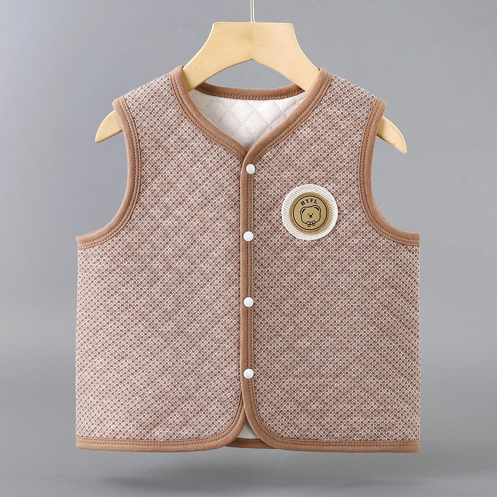 Infant sleeveless cotton vest - class a certified warm vest for babies and toddlers, unisex quilted top, outerwear, children's clothing