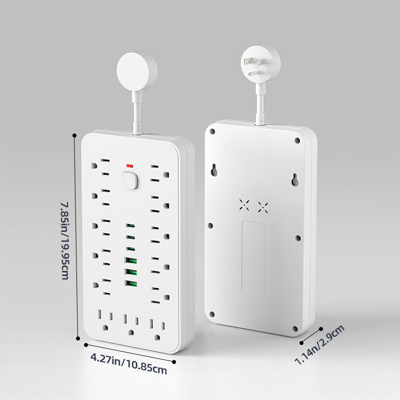 110v power strip extension cord with overload protection, usb charging outlet, us/canada/mexico standard, pd socket, taiwan version