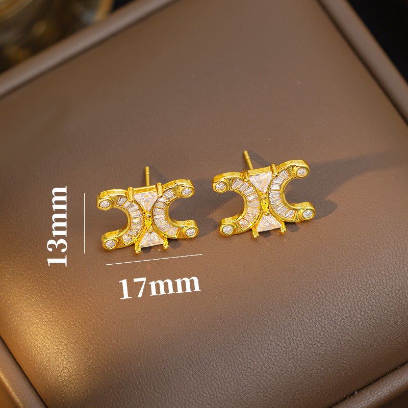 fashion elegance double c necklace earrings ring new arrivalsuitaccessible luxuryclassy earrings jewelry three-piece set